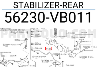 Nissan 56230VB011 STABILIZER-REAR