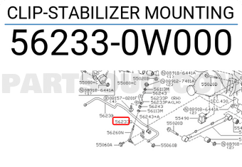 Nissan 562330W000 CLIP-STABILIZER MOUNTING