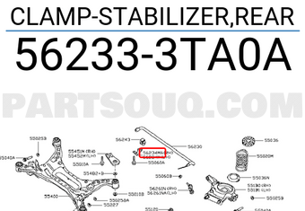 Nissan 562333TA0A CLAMP-STABILIZER,REAR