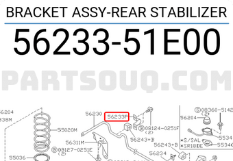 Nissan 5623351E00 BRACKET ASSY-REAR STABILIZER