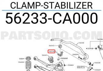 Nissan 56233CA000 CLAMP-STABILIZER