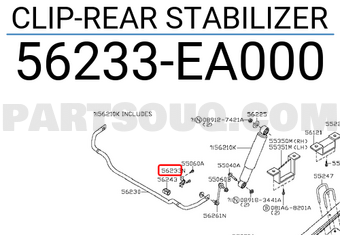 Nissan 56233EA000 CLIP-REAR STABILIZER