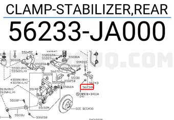 Nissan 56233JA000 CLAMP-STABILIZER,REAR