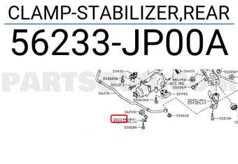Nissan 56233JP00A CLAMP-STABILIZER,REAR
