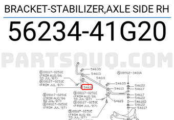 Nissan 5623441G20 BRACKET-STABILIZER,AXLE SIDE RH