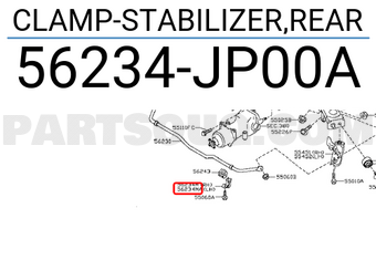 Nissan 56234JP00A CLAMP-STABILIZER,REAR