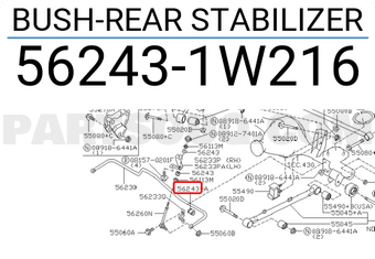 Nissan 562431W216 BUSH-REAR STABILIZER