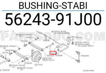 Nissan 5624391J00 BUSHING-STABI