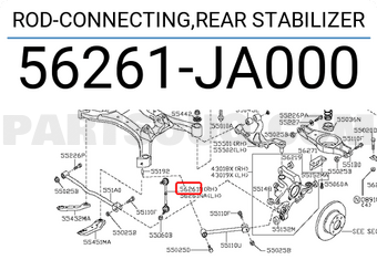 Nissan 56261JA000 ROD-CONNECTING,REAR STABILIZER