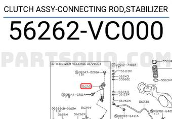 Nissan 56262VC000 CLUTCH ASSY-CONNECTING ROD,STABILIZER