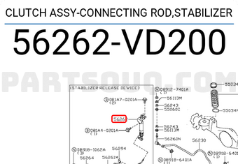 Nissan 56262VD200 CLUTCH ASSY-CONNECTING ROD,STABILIZER