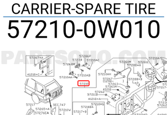 Nissan 572100W010 CARRIER-SPARE TIRE