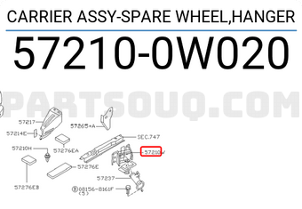 Nissan 572100W020 CARRIER ASSY-SPARE WHEEL,HANGER