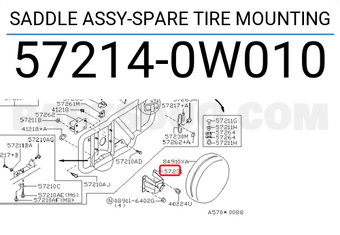 Nissan 572140W010 SADDLE ASSY-SPARE TIRE MOUNTING