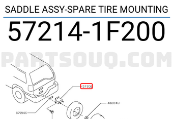 Nissan 572141F200 SADDLE ASSY-SPARE TIRE MOUNTING