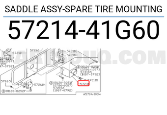 Nissan 5721441G60 SADDLE ASSY-SPARE TIRE MOUNTING