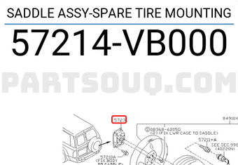 Nissan 57214VB000 SADDLE ASSY-SPARE TIRE MOUNTING