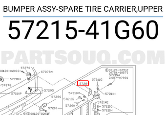 Nissan 5721541G60 BUMPER ASSY-SPARE TIRE CARRIER,UPPER