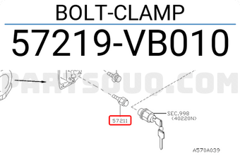 Nissan 57219VB010 BOLT-CLAMP