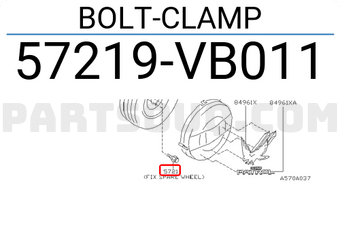 Nissan 57219VB011 BOLT-CLAMP