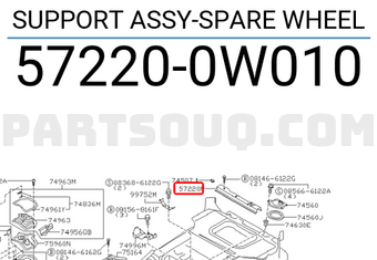 Nissan 572200W010 SUPPORT ASSY-SPARE WHEEL