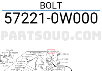 Nissan 572210W000 BOLT