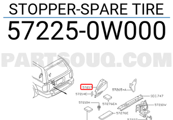 Nissan 572250W000 STOPPER-SPARE TIRE