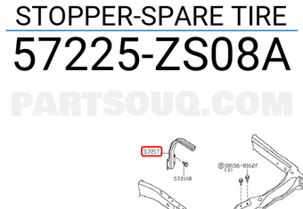 Nissan 57225ZS08A STOPPER-SPARE TIRE