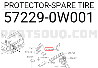 Nissan 572290W001 PROTECTOR-SPARE TIRE