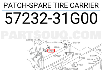 Nissan 5723231G00 PATCH-SPARE TIRE CARRIER