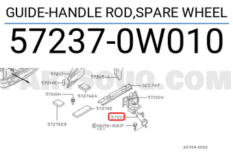 Nissan 572370W010 GUIDE-HANDLE ROD,SPARE WHEEL