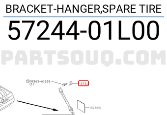 Nissan 5724401L00 BRACKET-HANGER,SPARE TIRE