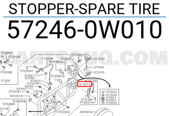 Nissan 572460W010 STOPPER-SPARE TIRE