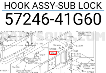 Nissan 5724641G60 HOOK ASSY-SUB LOCK