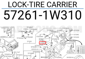 Nissan 572611W310 LOCK-TIRE CARRIER