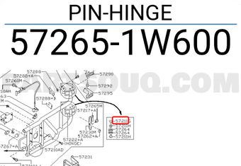 Nissan 572651W600 PIN-HINGE