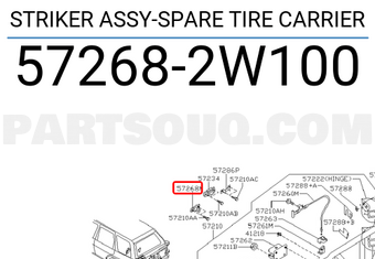 Nissan 572682W100 STRIKER ASSY-SPARE TIRE CARRIER