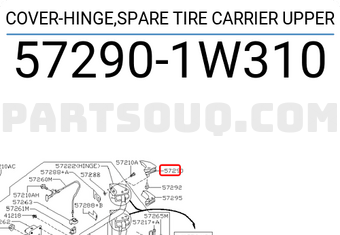 Nissan 572901W310 COVER-HINGE,SPARE TIRE CARRIER UPPER