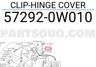 Nissan 572920W010 CLIP-HINGE COVER