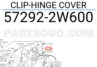 Nissan 572922W600 CLIP-HINGE COVER