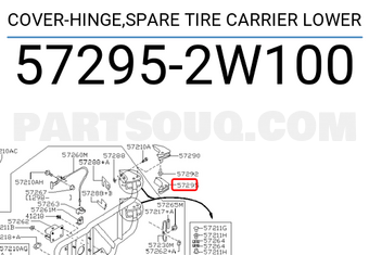 Nissan 572952W100 COVER-HINGE,SPARE TIRE CARRIER LOWER