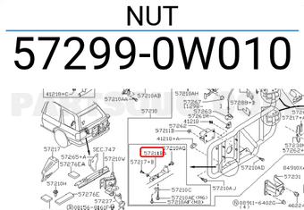 Nissan 572990W010 NUT