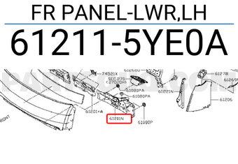 Nissan 612115YE0A FR PANEL-LWR,LH