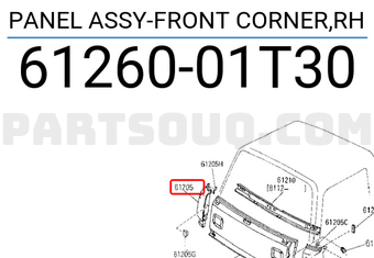 Nissan 6126001T30 PANEL ASSY-FRONT CORNER,RH