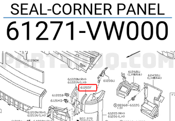 Nissan 61271VW000 SEAL-CORNER PANEL