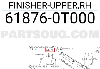 Nissan 618760T000 FINISHER-UPPER,RH