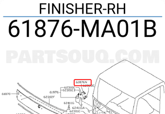 Nissan 61876MA01B FINISHER-RH