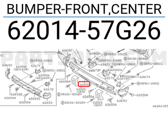 Nissan 6201457G26 BUMPER-FRONT,CENTER