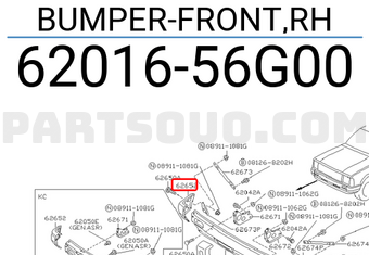 Nissan 6201656G00 BUMPER-FRONT,RH
