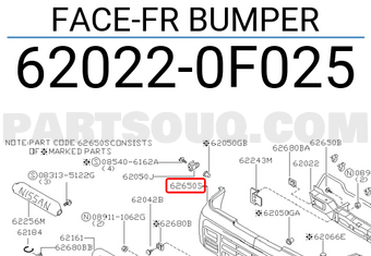 Nissan 620220F025 FACE-FR BUMPER